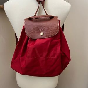Red Longchamp Backpack